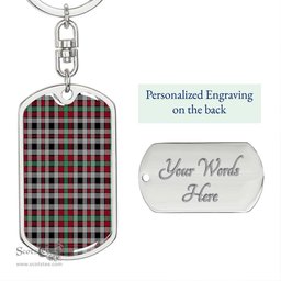 ScotsTee Shop Scottish Borthwick Ancient Clan Dog Tag Pendant Tartan Luxury Keychain - Personalized Engraving