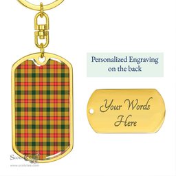 ScotsTee Shop Scottish Baxter Clan Dog Tag Pendant Tartan Luxury Keychain - Personalized Engraving