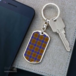 ScotsTee Shop Scottish Balfour Modern Clan Dog Tag Pendant Tartan Luxury Keychain - Personalized Engraving