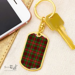 ScotsTee Shop Scottish Ainslie Clan Dog Tag Pendant Tartan Luxury Keychain - Personalized Engraving