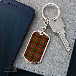ScotsTee Shop Scottish Ainslie Clan Dog Tag Pendant Tartan Luxury Keychain - Personalized Engraving