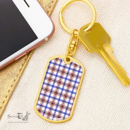 ScotsTee Shop Scottish Boswell Modern Clan Dog Tag Pendant Tartan Luxury Keychain - Personalized Engraving