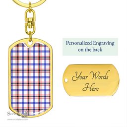 ScotsTee Shop Scottish Boswell Modern Clan Dog Tag Pendant Tartan Luxury Keychain - Personalized Engraving