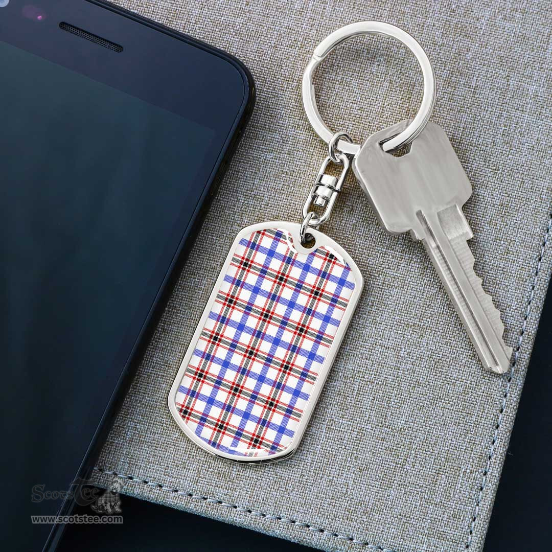 ScotsTee Shop Scottish Boswell Modern Clan Dog Tag Pendant Tartan Luxury Keychain - Personalized Engraving