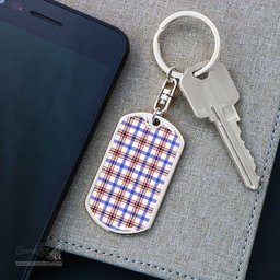 ScotsTee Shop Scottish Boswell Modern Clan Dog Tag Pendant Tartan Luxury Keychain - Personalized Engraving