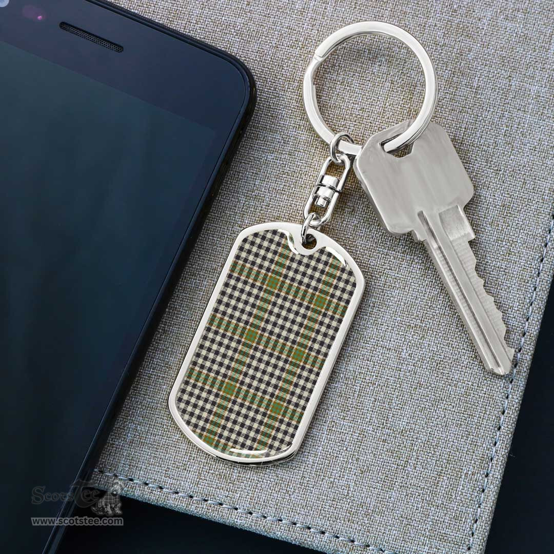 ScotsTee Shop Scottish Burns Check Clan Dog Tag Pendant Tartan Luxury Keychain - Personalized Engraving