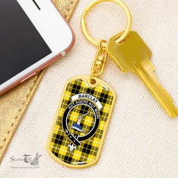 ScotsTee Shop Scottish Barclay Dress Modern Clan Crest Dog Tag Pendant Tartan Luxury Keychain - Personalized Engraving