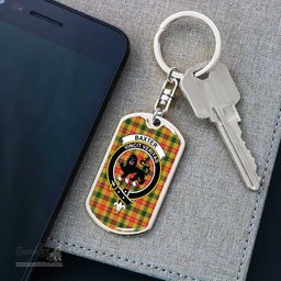 ScotsTee Shop Scottish Baxter Clan Crest Dog Tag Pendant Tartan Luxury Keychain - Personalized Engraving