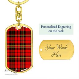 ScotsTee Shop Scottish Brodie Modern Clan Dog Tag Pendant Tartan Luxury Keychain - Personalized Engraving