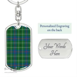 ScotsTee Shop Scottish Duncan Ancient Clan Dog Tag Pendant Tartan Luxury Keychain - Personalized Engraving