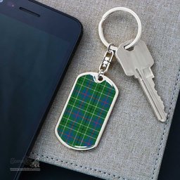 ScotsTee Shop Scottish Duncan Ancient Clan Dog Tag Pendant Tartan Luxury Keychain - Personalized Engraving