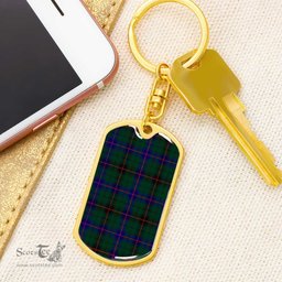 ScotsTee Shop Scottish Davidson Modern Clan Dog Tag Pendant Tartan Luxury Keychain - Personalized Engraving