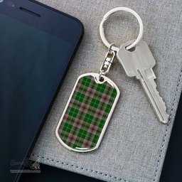 ScotsTee Shop Scottish Gray Hunting Clan Dog Tag Pendant Tartan Luxury Keychain - Personalized Engraving