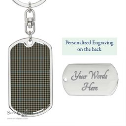ScotsTee Shop Scottish Haig Check Clan Dog Tag Pendant Tartan Luxury Keychain - Personalized Engraving