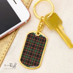 ScotsTee Shop Scottish Cumming Hunting Ancient Clan Dog Tag Pendant Tartan Luxury Keychain - Personalized Engraving