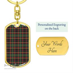 ScotsTee Shop Scottish Cumming Hunting Ancient Clan Dog Tag Pendant Tartan Luxury Keychain - Personalized Engraving