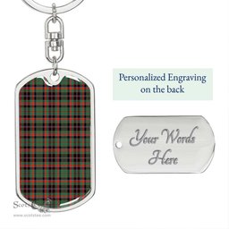 ScotsTee Shop Scottish Cumming Hunting Ancient Clan Dog Tag Pendant Tartan Luxury Keychain - Personalized Engraving