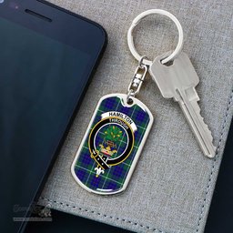 ScotsTee Shop Scottish Hamilton Hunting Modern Clan Crest Dog Tag Pendant Tartan Luxury Keychain - Personalized Engraving