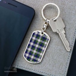 ScotsTee Shop Scottish Gordon Dress Modern Clan Dog Tag Pendant Tartan Luxury Keychain - Personalized Engraving