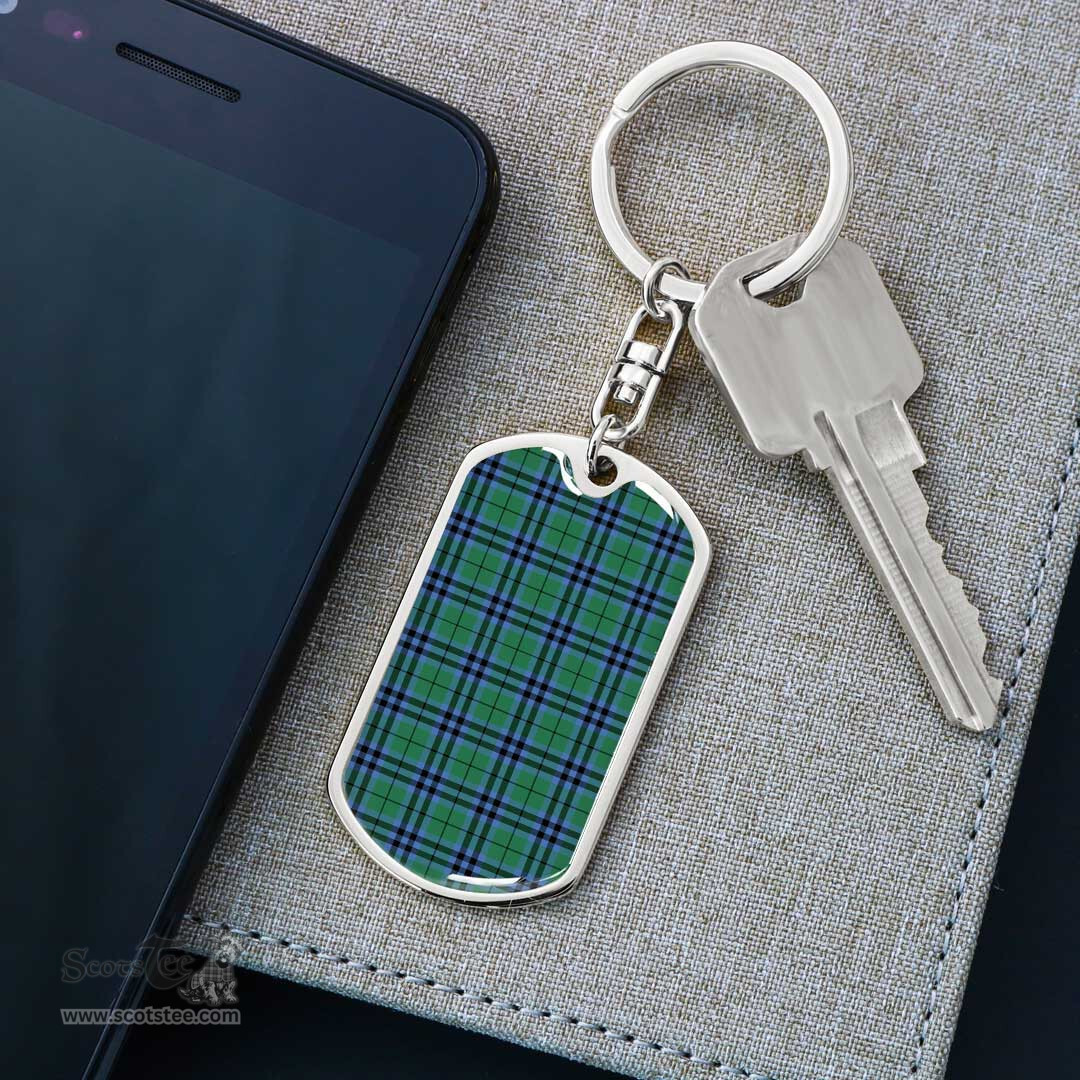 ScotsTee Shop Scottish Keith Ancient Clan Dog Tag Pendant Tartan Luxury Keychain - Personalized Engraving