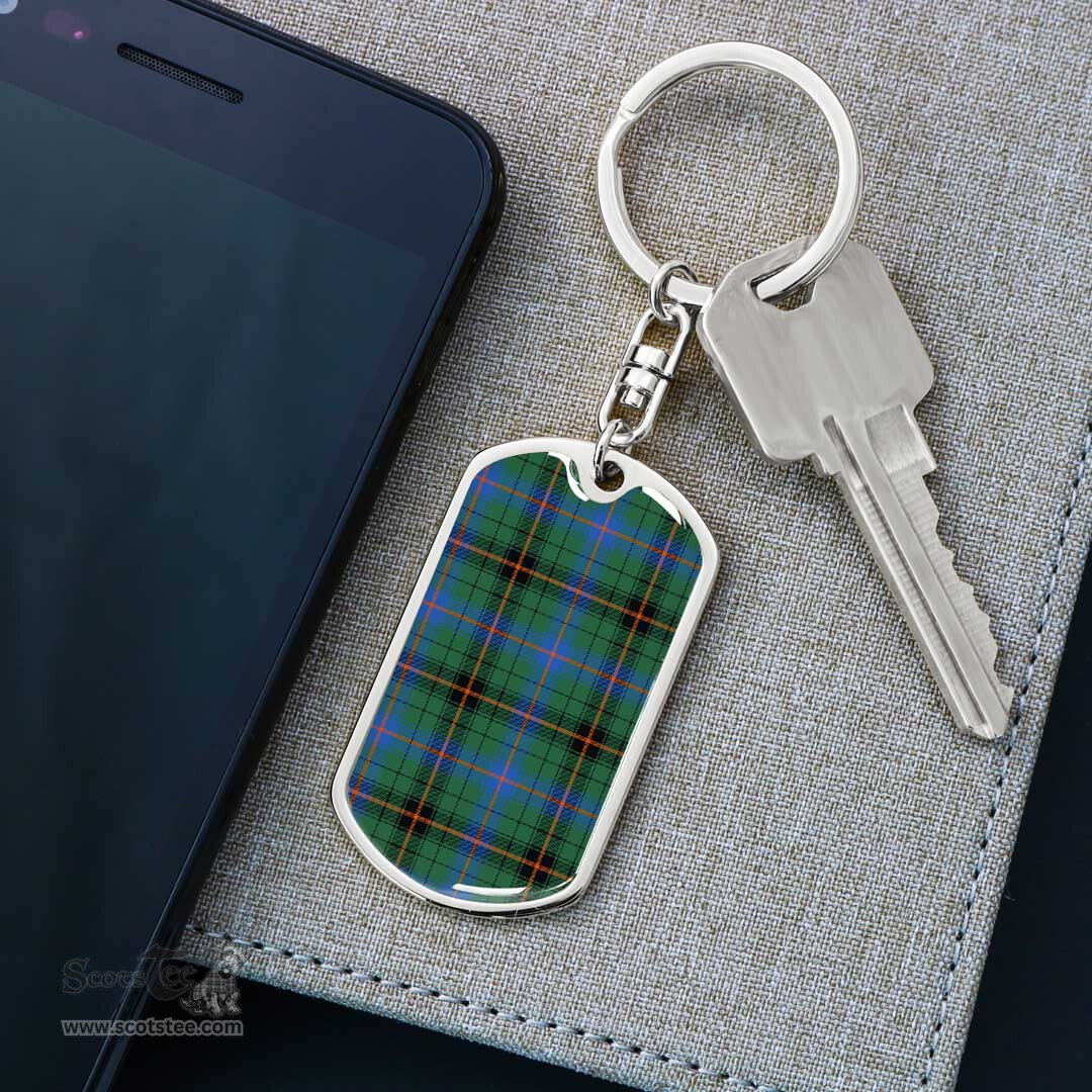 ScotsTee Shop Scottish Davidson Ancient Clan Dog Tag Pendant Tartan Luxury Keychain - Personalized Engraving