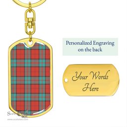 ScotsTee Shop Scottish Dunbar Ancient Clan Dog Tag Pendant Tartan Luxury Keychain - Personalized Engraving