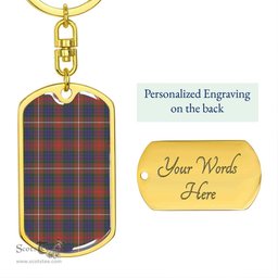 ScotsTee Shop Scottish Fraser Hunting Modern Clan Dog Tag Pendant Tartan Luxury Keychain - Personalized Engraving
