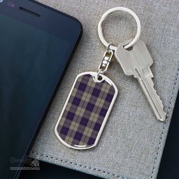ScotsTee Shop Scottish Cunningham Dress Blue Dancers Clan Dog Tag Pendant Tartan Luxury Keychain - Personalized Engraving