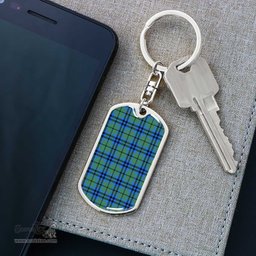 ScotsTee Shop Scottish Falconer Clan Dog Tag Pendant Tartan Luxury Keychain - Personalized Engraving