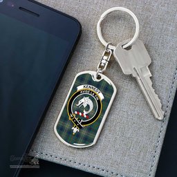 ScotsTee Shop Scottish Kennedy Modern Clan Crest Dog Tag Pendant Tartan Luxury Keychain - Personalized Engraving