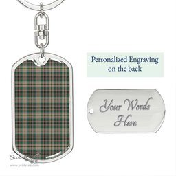 ScotsTee Shop Scottish Craig Ancient Clan Dog Tag Pendant Tartan Luxury Keychain - Personalized Engraving