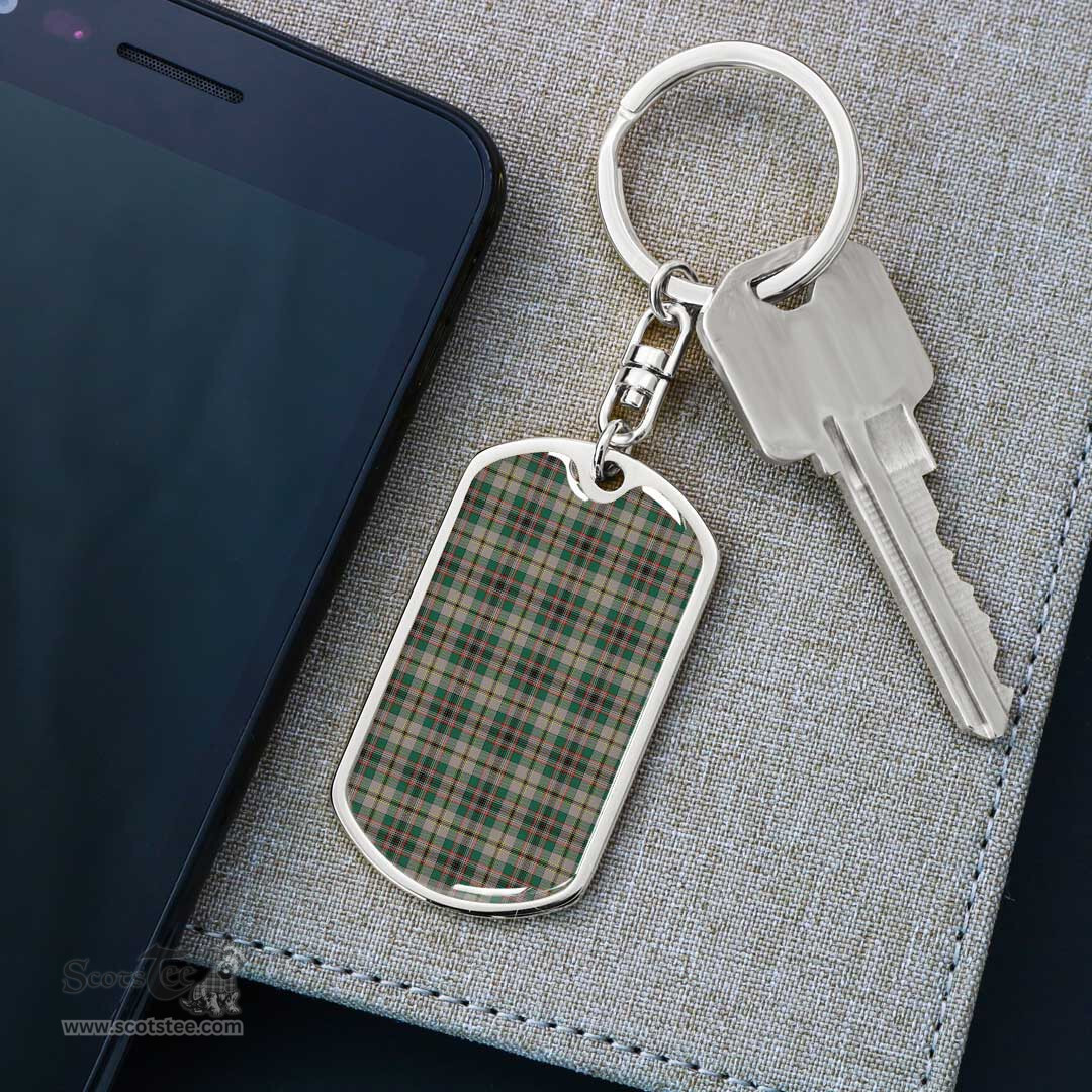 ScotsTee Shop Scottish Craig Ancient Clan Dog Tag Pendant Tartan Luxury Keychain - Personalized Engraving