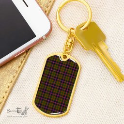 ScotsTee Shop Scottish Cochrane Modern Clan Dog Tag Pendant Tartan Luxury Keychain - Personalized Engraving
