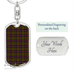 ScotsTee Shop Scottish Cochrane Modern Clan Dog Tag Pendant Tartan Luxury Keychain - Personalized Engraving