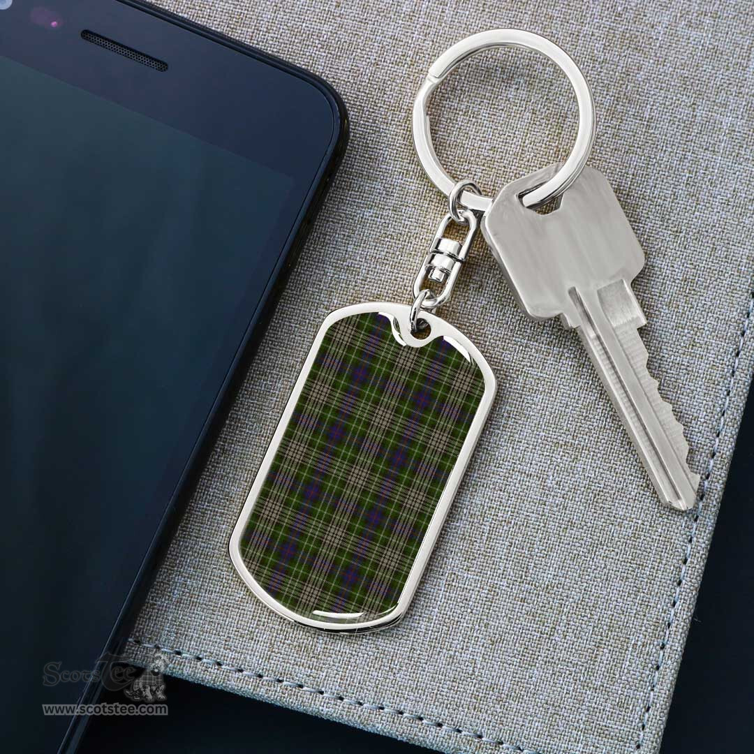 ScotsTee Shop Scottish Davidson Tulloch Dress Clan Dog Tag Pendant Tartan Luxury Keychain - Personalized Engraving