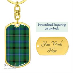 ScotsTee Shop Scottish Henderson Ancient Clan Dog Tag Pendant Tartan Luxury Keychain - Personalized Engraving