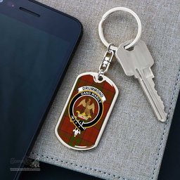 ScotsTee Shop Scottish Drummond Clan Clan Crest Dog Tag Pendant Tartan Luxury Keychain - Personalized Engraving