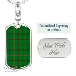 ScotsTee Shop Scottish Don _Tribe of Mar Clan Dog Tag Pendant Tartan Luxury Keychain - Personalized Engraving