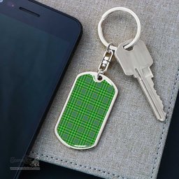 ScotsTee Shop Scottish Currie Clan Dog Tag Pendant Tartan Luxury Keychain - Personalized Engraving