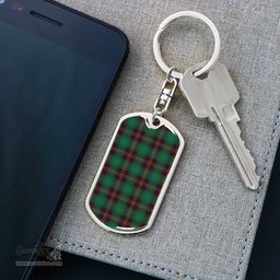 ScotsTee Shop Scottish Chisholm Hunting Ancient Clan Dog Tag Pendant Tartan Luxury Keychain - Personalized Engraving