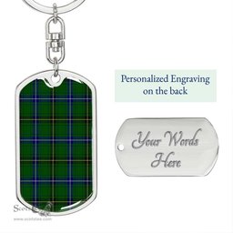 ScotsTee Shop Scottish Henderson Modern Clan Dog Tag Pendant Tartan Luxury Keychain - Personalized Engraving