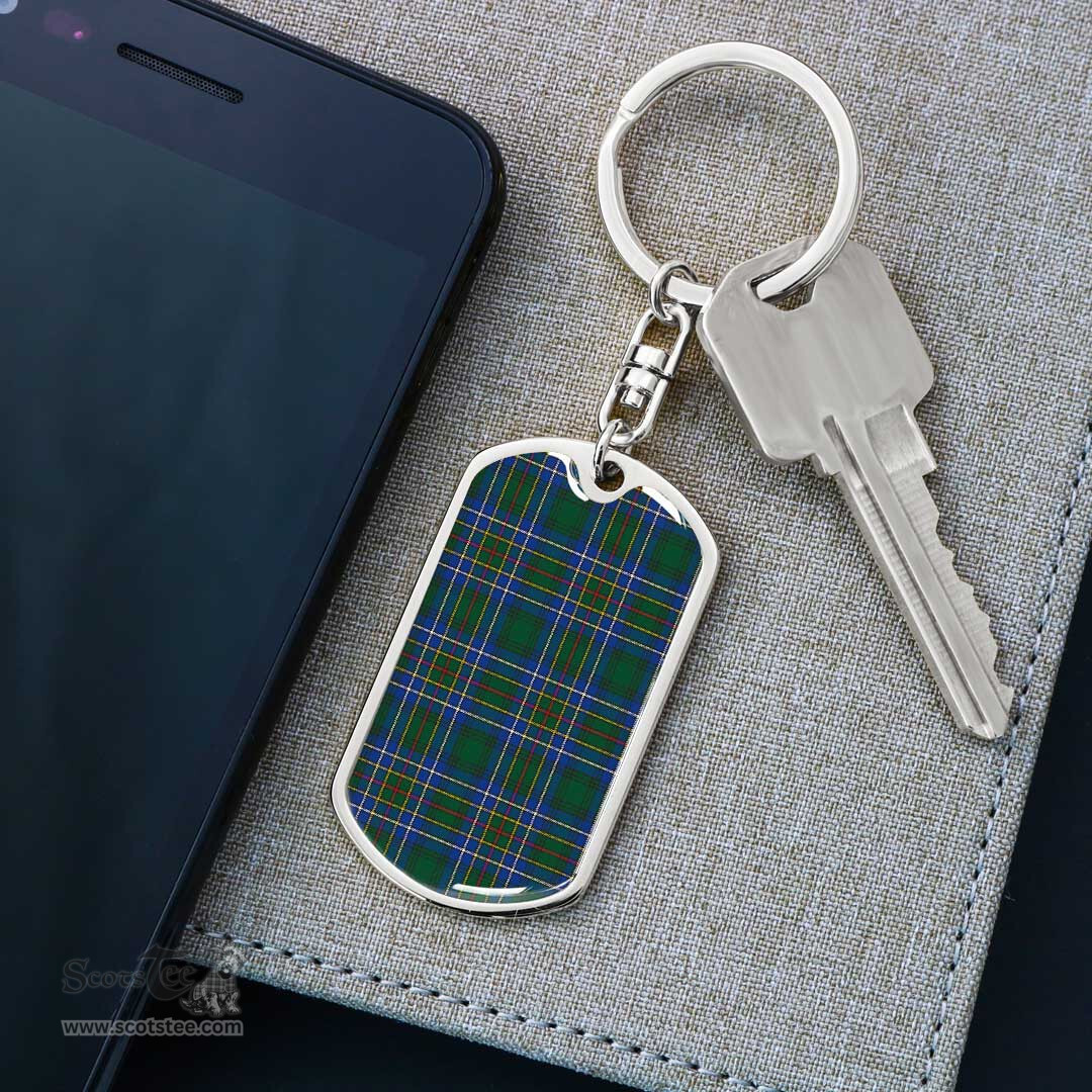 ScotsTee Shop Scottish Cockburn Ancient Clan Dog Tag Pendant Tartan Luxury Keychain - Personalized Engraving