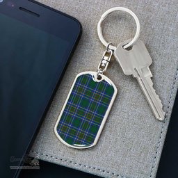ScotsTee Shop Scottish Cockburn Ancient Clan Dog Tag Pendant Tartan Luxury Keychain - Personalized Engraving