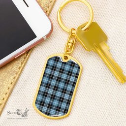 ScotsTee Shop Scottish Clark Ancient Clan Dog Tag Pendant Tartan Luxury Keychain - Personalized Engraving