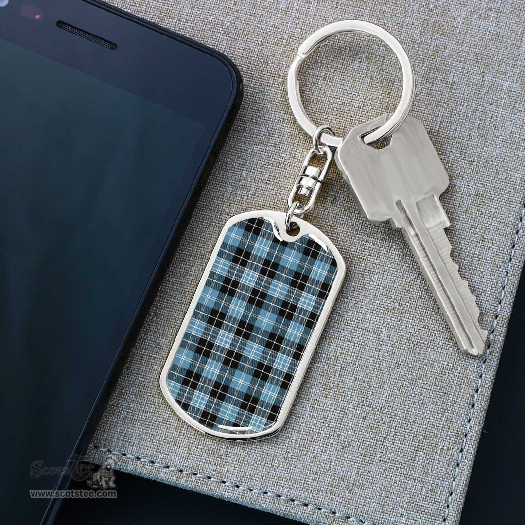 ScotsTee Shop Scottish Clark Ancient Clan Dog Tag Pendant Tartan Luxury Keychain - Personalized Engraving