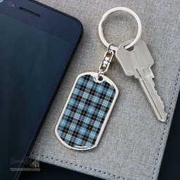 ScotsTee Shop Scottish Clark Ancient Clan Dog Tag Pendant Tartan Luxury Keychain - Personalized Engraving