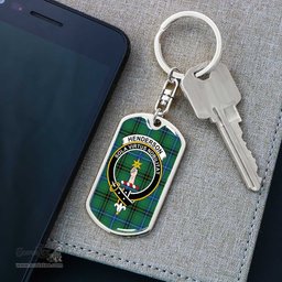 ScotsTee Shop Scottish Henderson Ancient Clan Crest Dog Tag Pendant Tartan Luxury Keychain - Personalized Engraving