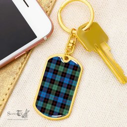 ScotsTee Shop Scottish Guthrie Ancient Clan Dog Tag Pendant Tartan Luxury Keychain - Personalized Engraving