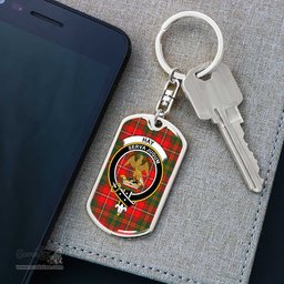 ScotsTee Shop Scottish Hay Modern Clan Crest Dog Tag Pendant Tartan Luxury Keychain - Personalized Engraving