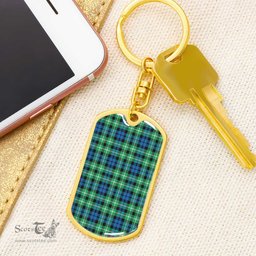 ScotsTee Shop Scottish Graham of Montrose Ancient Clan Dog Tag Pendant Tartan Luxury Keychain - Personalized Engraving